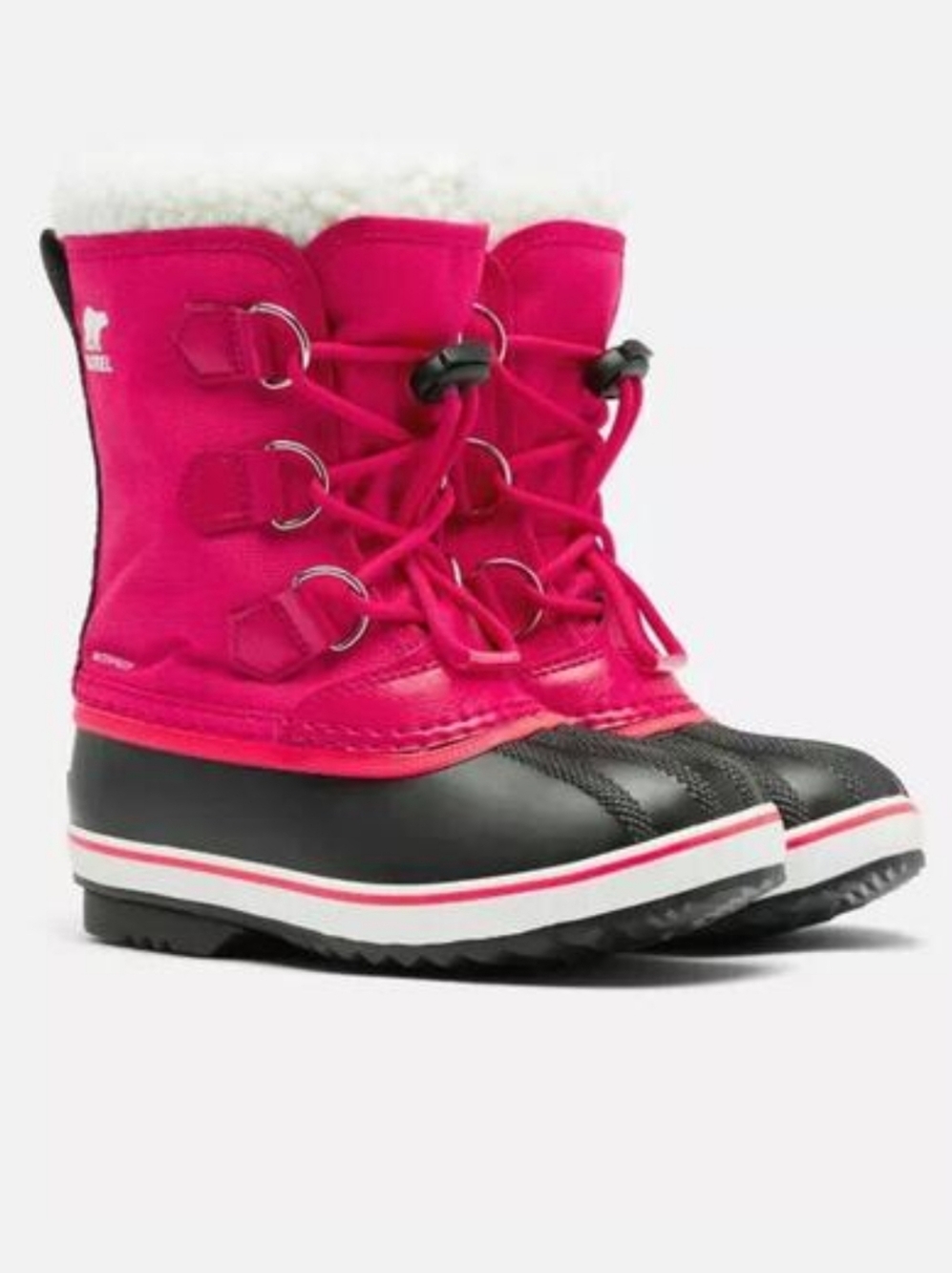 NEW Sorel Youth Big Girls 6 Pac Nylon Waterproof Boots Rose Haute Pink